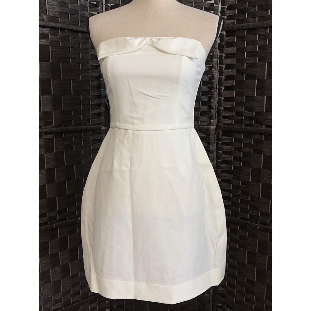 Nana's Cocktail Strapless Mini Dress Zip Back White Size XS
